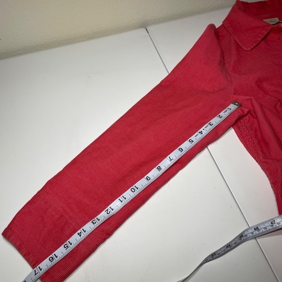 Ladies LL Bean Size 8 Petite Pink Corduroy Button Up Jacket Sleeves Embroidered. - Picture 6 of 10